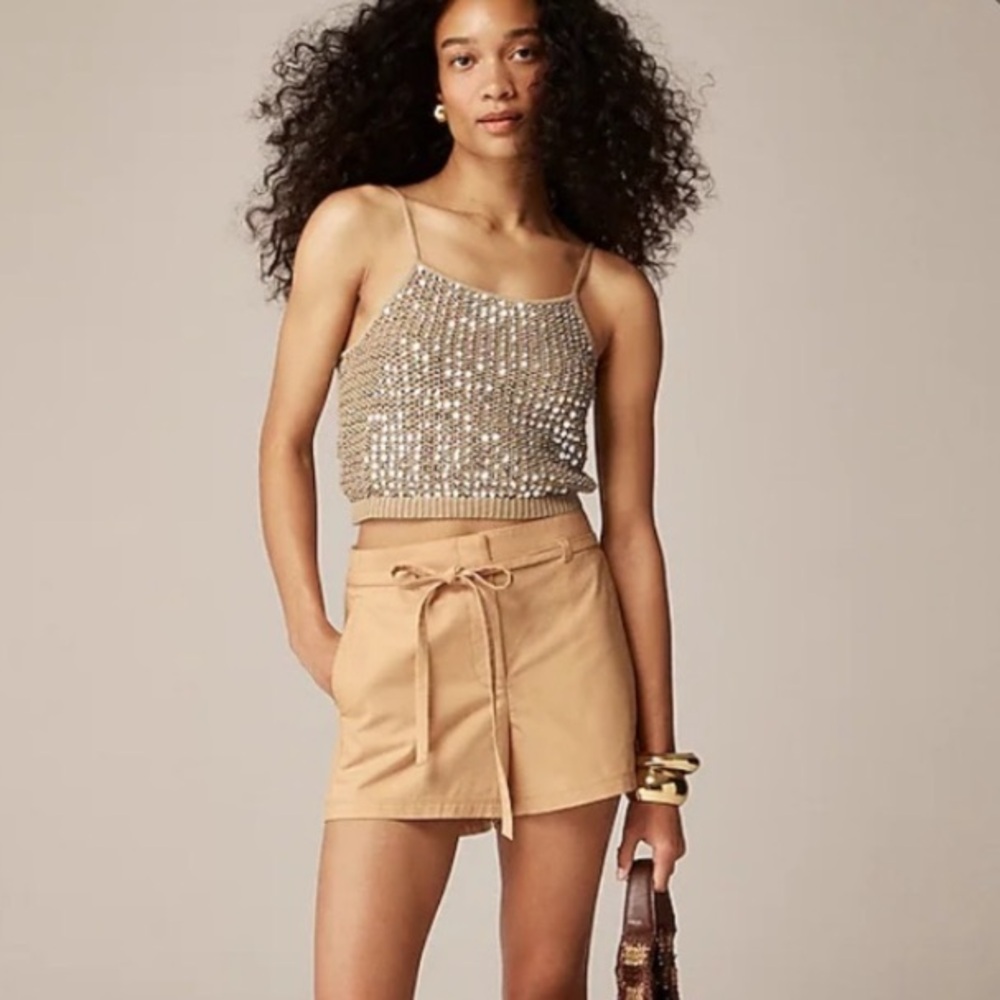 NWT J. Crew Belted 3” Shorts In Cotton Blend Size 10